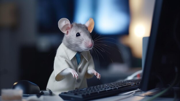 Foto kleine ratten, die in innenräumen leben