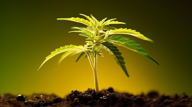 Foto kleine sämlinge der cannabispflanze