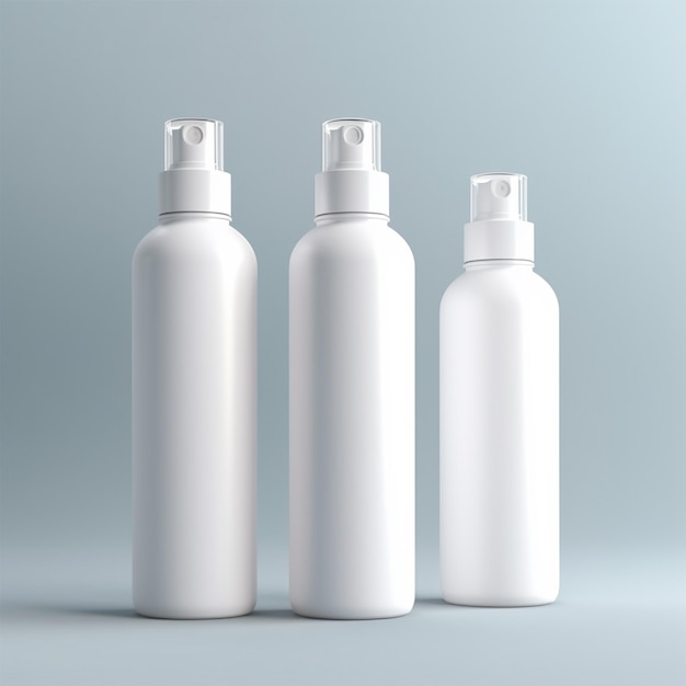 Kleine weiße Glasflasche mit Metalldeckel für kosmetisches Serum-Mocku