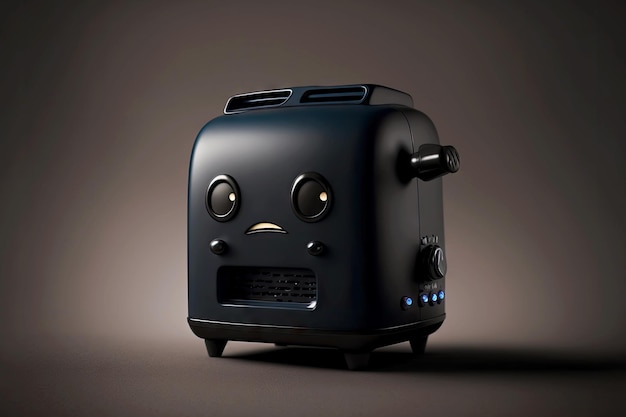 Kleiner dunkler Toaster auf dunklem Hintergrund