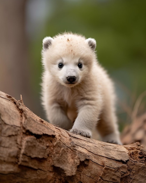 Kleiner Eisbär auf generativer Wald-KI