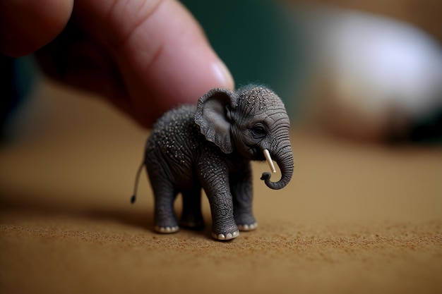 Foto kleiner elefant zur hand