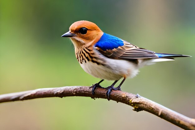 Foto kleiner gestreifter schwalbenvogel isoliert