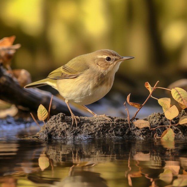 kleiner grauer Vogel in der Nähe des Wassers