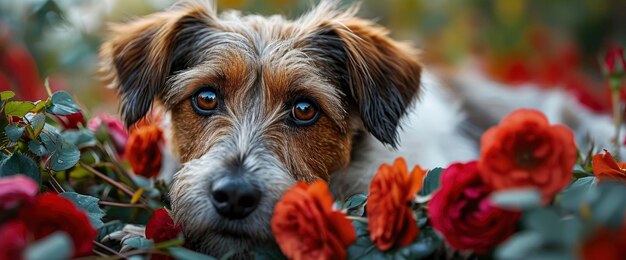 Kleiner Hund bringt Liebe Rote Rosen HD Hintergrundwandpapier Desktop Wandpapier