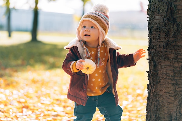 Kleiner modischer und stilvoller Herbstpark für Kinder