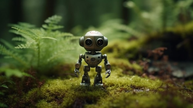 Kleiner Roboter im Wald Generative KI