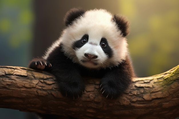Kleiner süßer Babypanda Bärenpark wild Generieren Sie KI