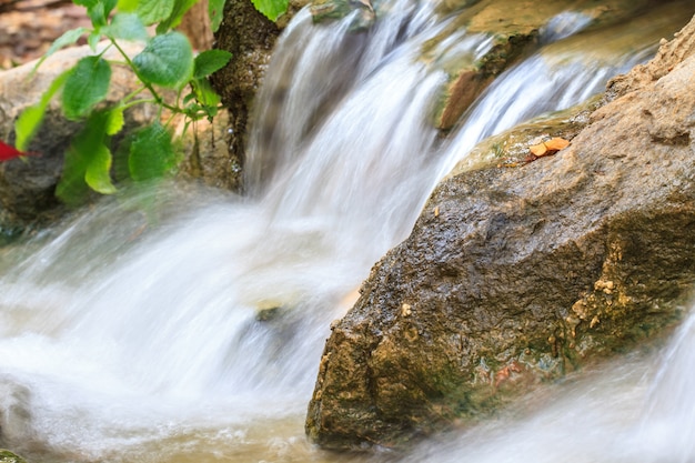 Kleiner Wasserfall in einem Garten