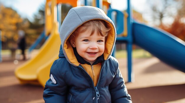 kleines Kind spielt auf dem Spielplatz