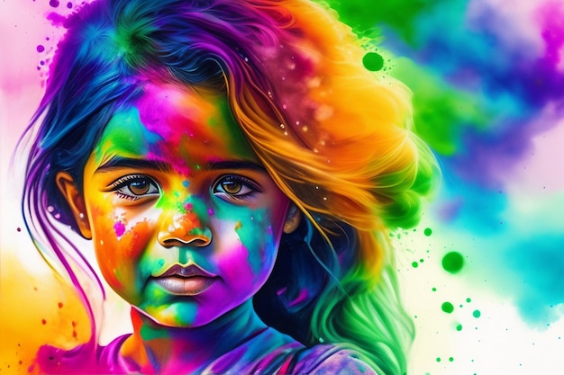 Kleines Mädchen helle Farbstoffe in Wasser mischen