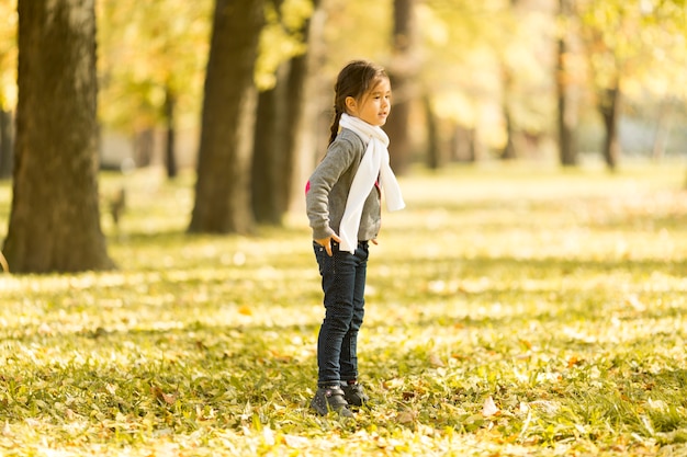 Kleines Mädchen im Herbstpark