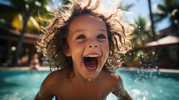 Kleines Mädchen im Schwimmbad