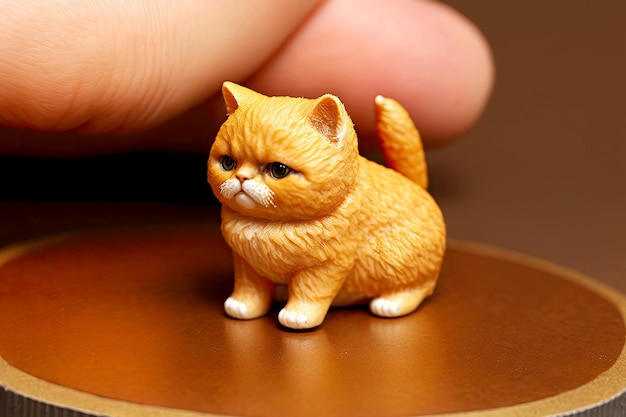Kleines Plastilin-Kätzchen in Form eines süßen Kinderspielzeugs, erstellt mit generativer KI