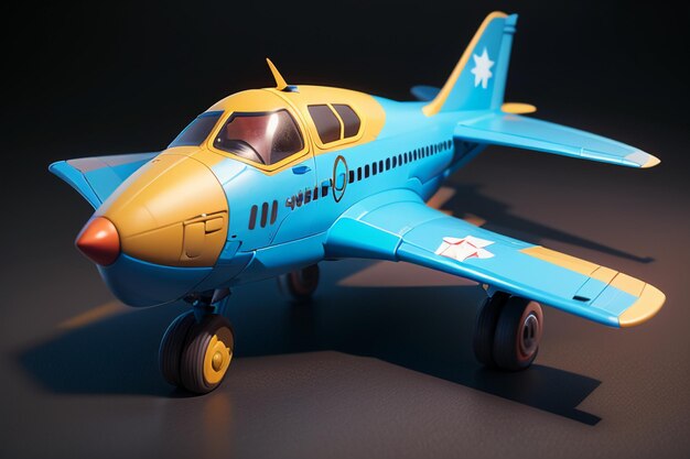 Kleines Privatflugzeug-Raumschiff-Display Kinder-Spielzeug-Modell-Flugzeug-Gemälde-Hintergrund-Illustration