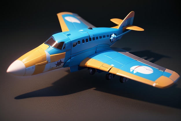 Kleines Privatflugzeug-Raumschiff-Display Kinder-Spielzeug-Modell-Flugzeug-Gemälde-Hintergrund-Illustration