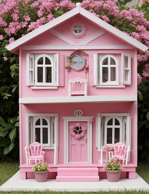 kleines rosa Puppenhaus