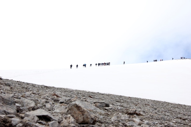 kletternde Bergsteigergruppe