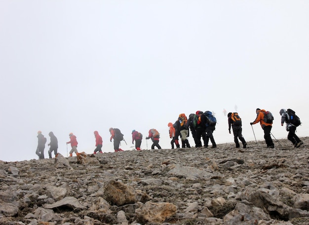 kletternde Bergsteigergruppe