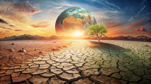 Klimawandel mit trockenem Boden