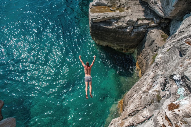 Klippenspringen am Meer