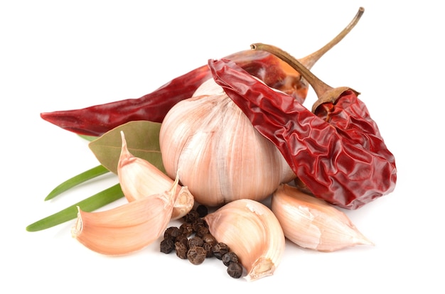 Knoblauch, Paprika und Gewürze