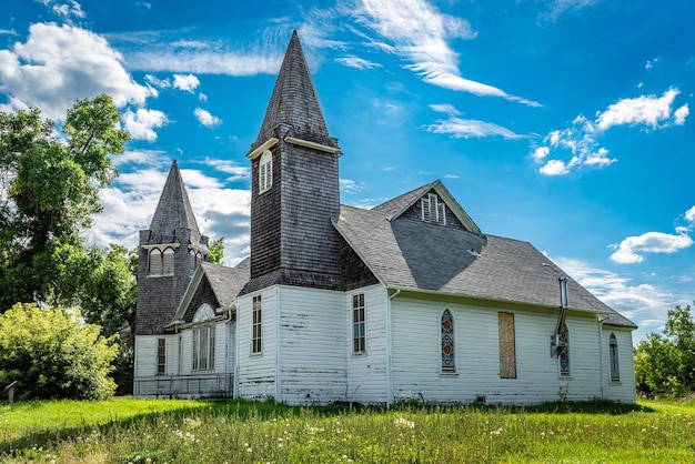 Knox presbyterian church, anteriormente knox united church, construída em 1884, em quappelle, saskatchewan