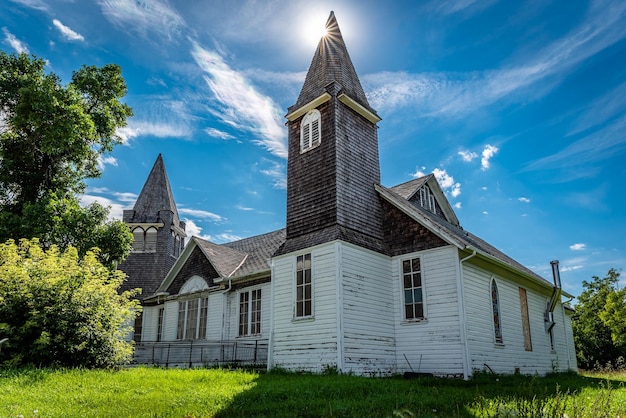 Knox Presbyterian Church, anteriormente Knox United Church, construída em 1884, em QuAppelle, SK