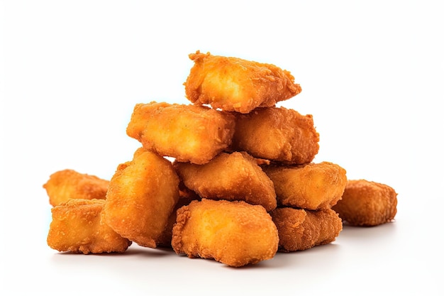 Knusprige Chicken Nuggets auf einer ebenen Fläche platziert