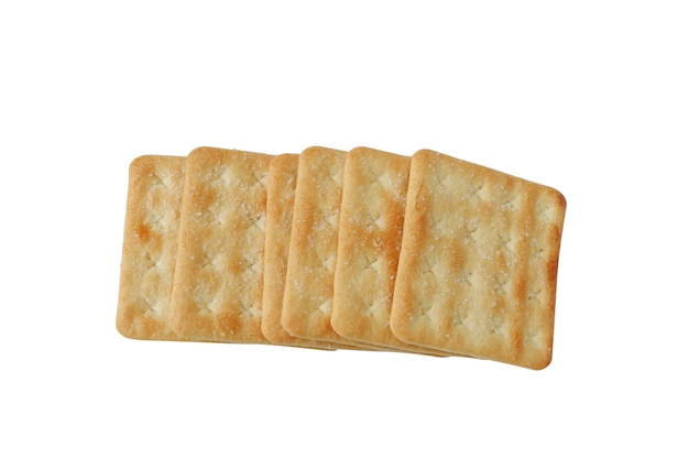 Knusprige Cracker mit Zucker auf weißem Hintergrund