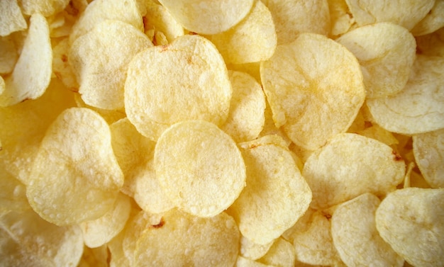 Knusprige Kartoffelchips Snack Textur Hintergrund