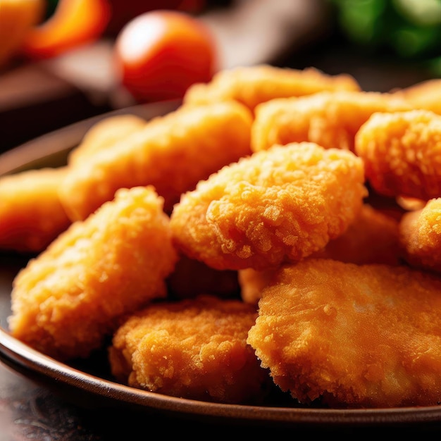 Knusprige orangefarbene Chicken Nuggets