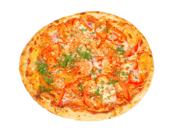 Knusprige Pizza mit Paprika