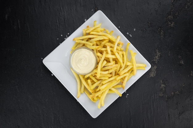 Knusprige Pommes-Frites selektiver Fokusnahaufnahmeschuß