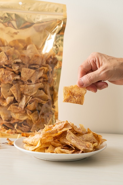 Knusprige süße Taro Chips - Gesunder Snack