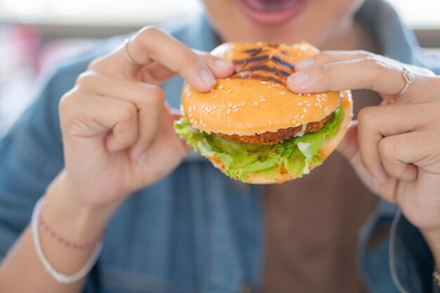 Knuspriger Hühnerburger mit Salat und Mayonnaise