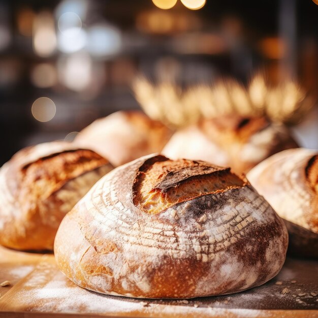 Knuspriges Sauerteigbrot im Ofen gebacken Brotzubereitung Generative KI