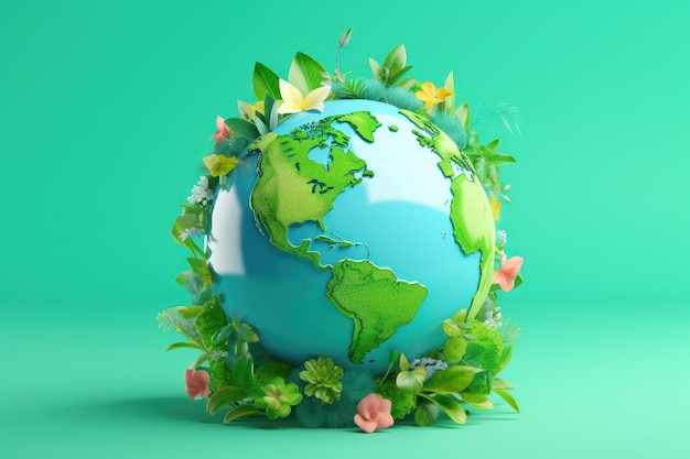 Öko-freundlicher Planet Erde Banner Rettung der Welt Erde Tag Umwelttag Generative KI