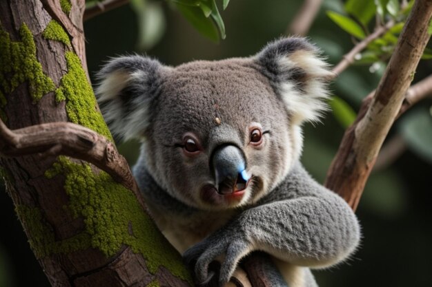 Un koala en un árbol