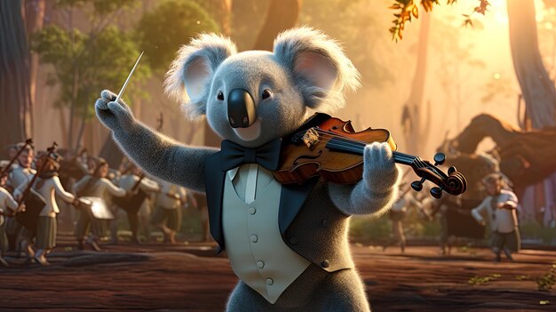 Koala CapelMaster com cadernos musicais nas patas