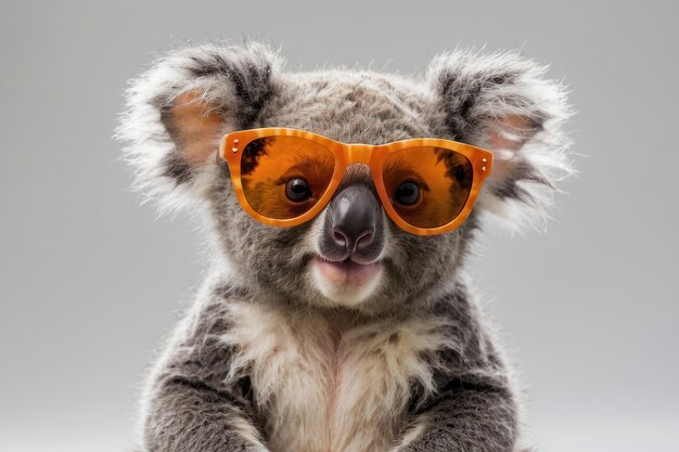 Foto koala elegante com óculos de sol