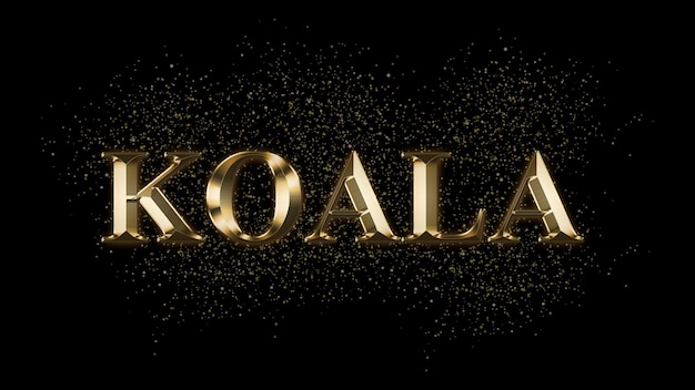 Foto koala gold text-effekt gold-text mit funken gold-beschichteter text-effekt tiername