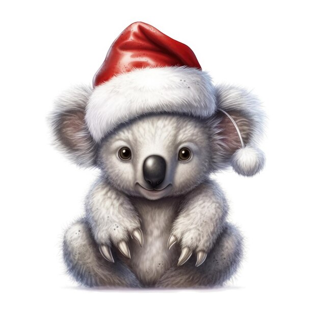 Koala con gorro de Papá Noel