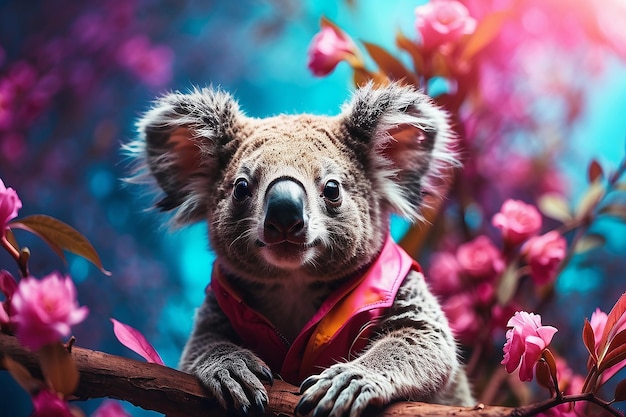 un koala lindo con colores de fantasía