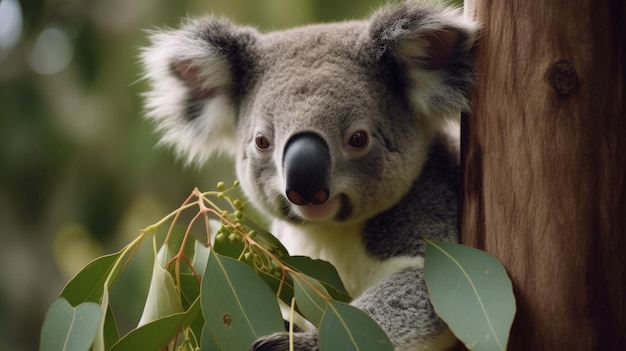 Foto koala natürlicher hintergrund illustration ai generativexa