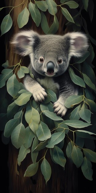 un koala que tiene un koala en él