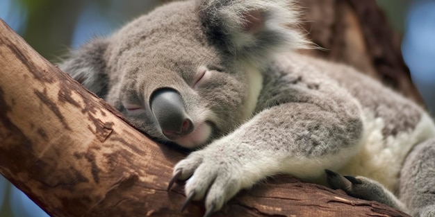 Koala schläft im Baum