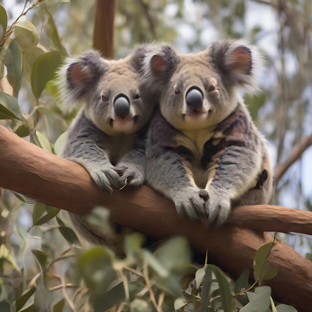 Koalas fazendo uma soneca AI