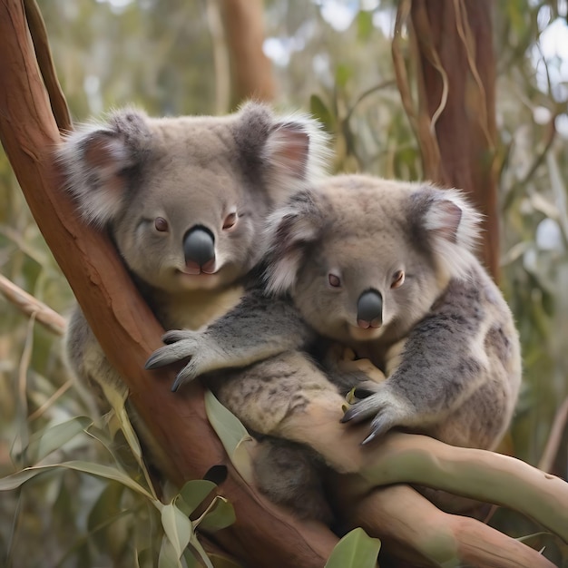 Koalas tomando una siesta AI