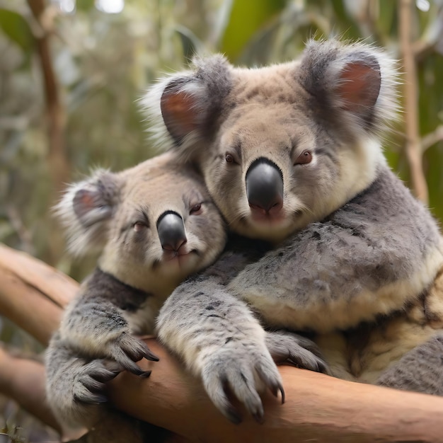 Koalas tomando una siesta AI